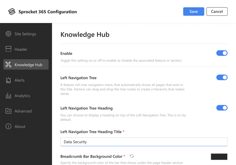 Turn on Knowledge Hub