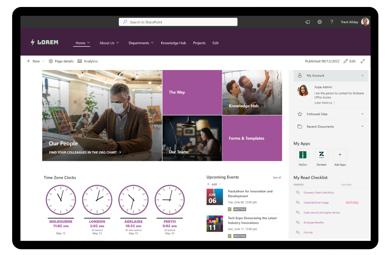 World Clock Web Part For Microsoft SharePoint Sprocket 365