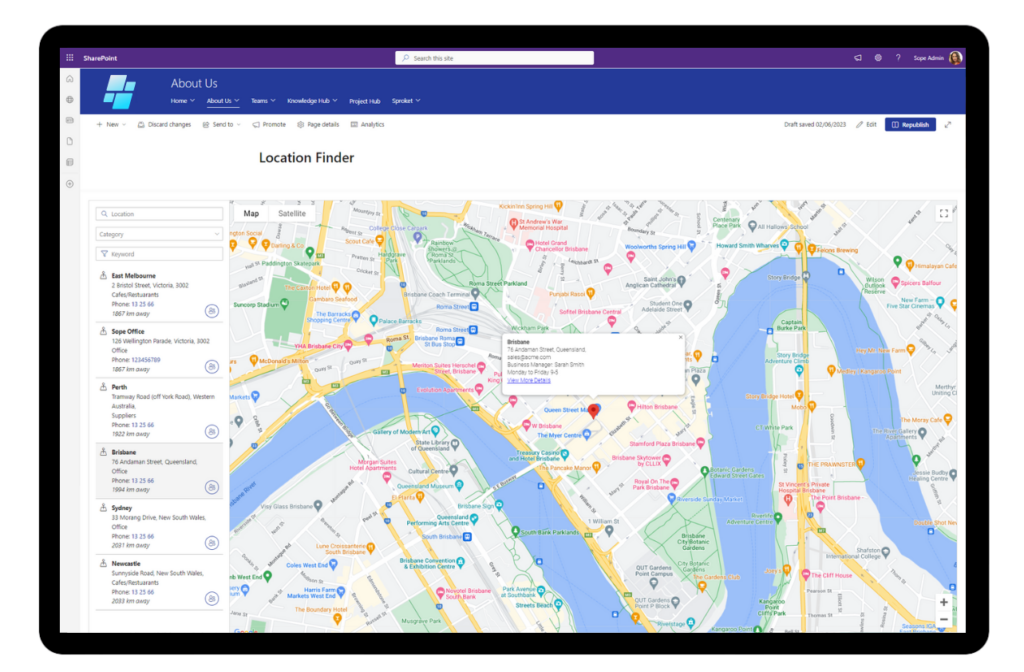 map creation for sharepoint site - interactive sharepoint online map
