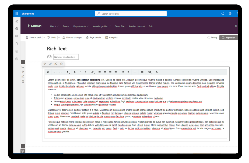 sharepoint rich text editor features - sharepoint online rich text editor features