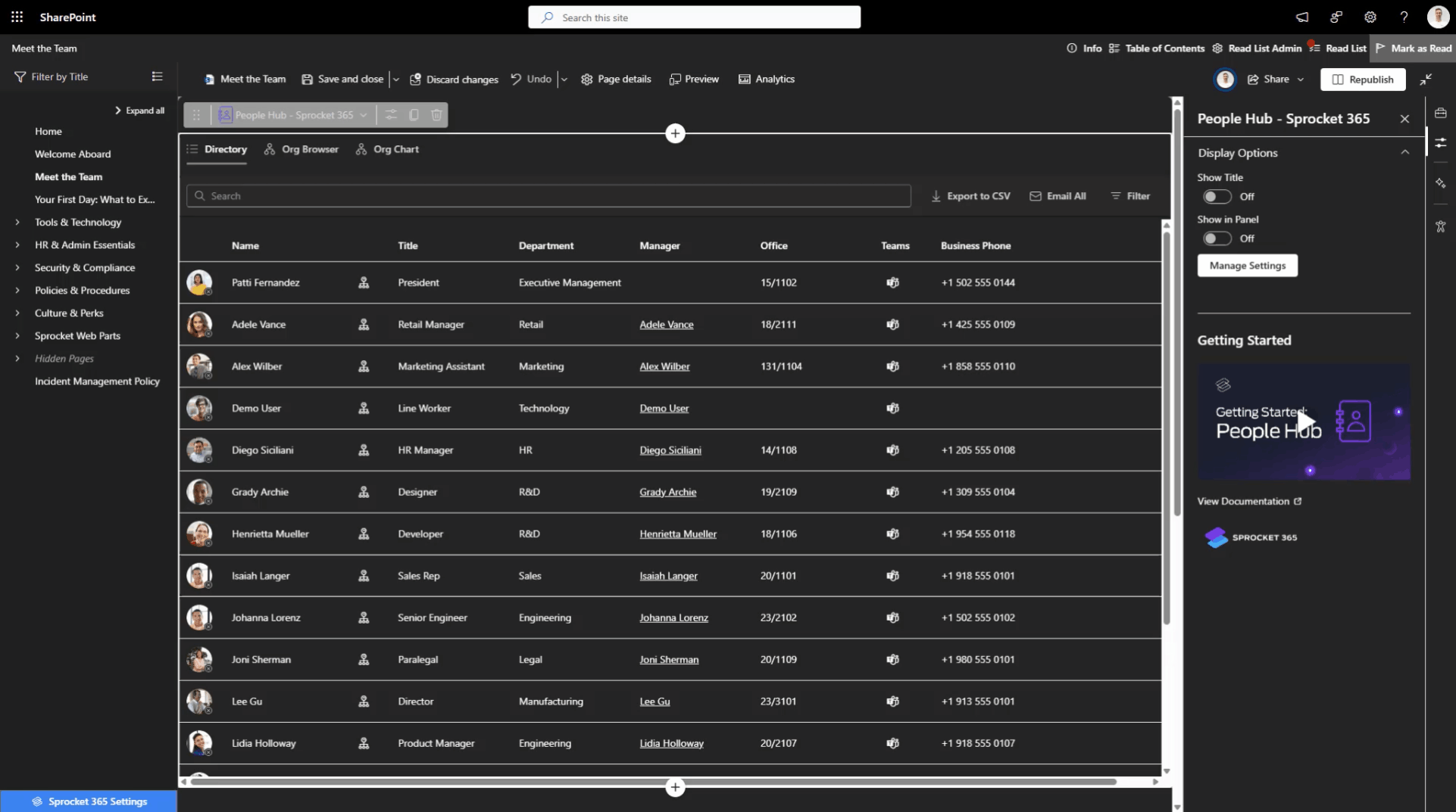 Animated People Hub Settings